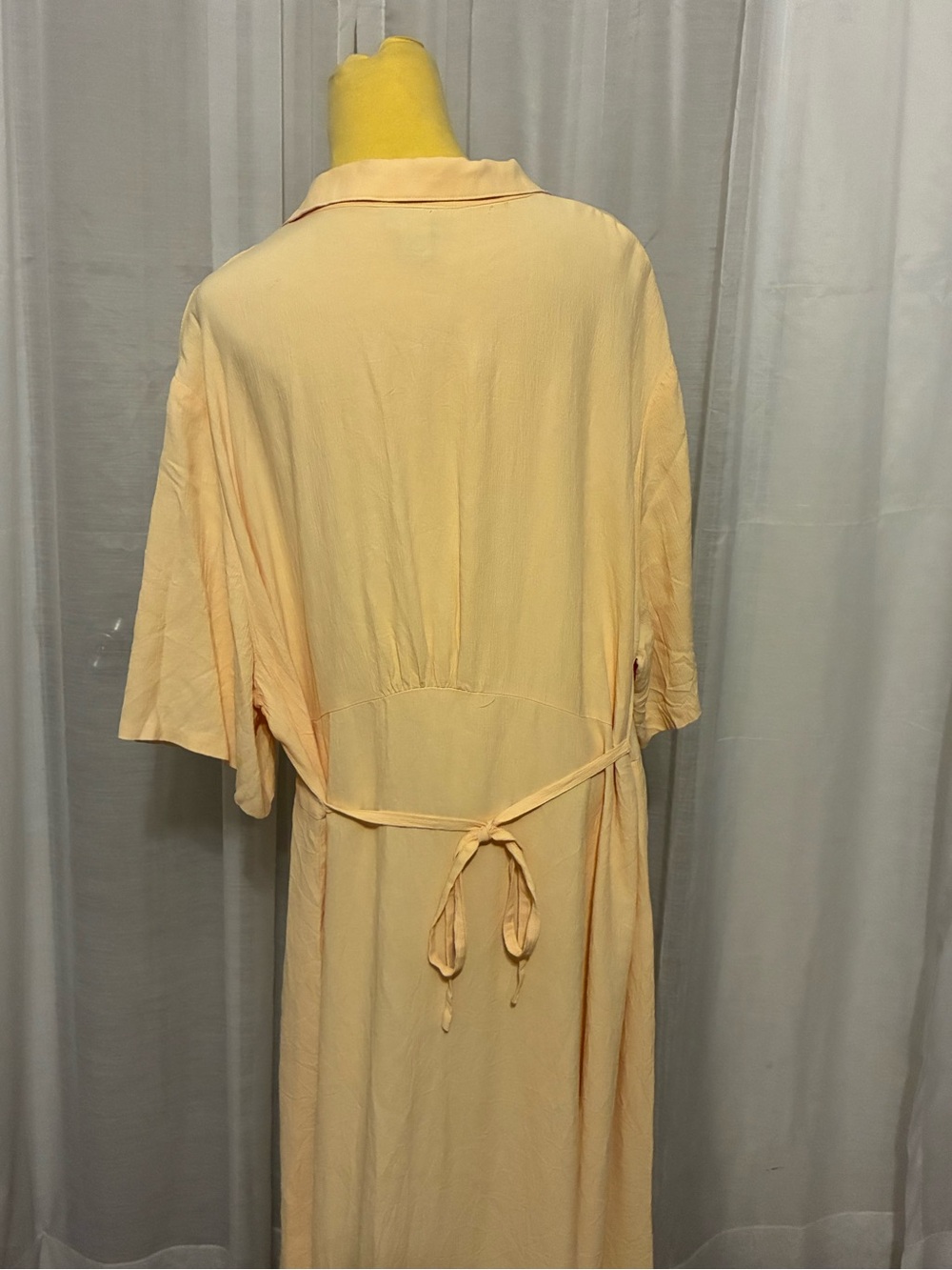 Avenue Yellow Maxi Dress Button Down Size 20 Short Sleeve - Picture 3 of 10